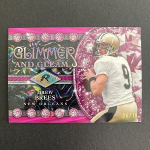 Drew Brees 2024 Topps Resurgence Glimmer and Gleam SSP Pink Power Surge (#'ed 06/10) insert card #GG-5