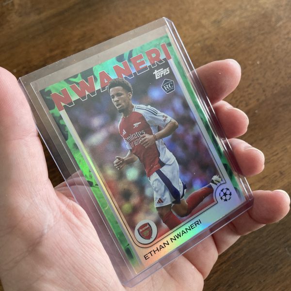 Ethan Nwaneri RC 2024-25 Topps UEFA Club Competitions SP Green Inferno /99 Rookie Card #158