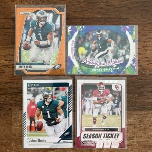 jalen hurts lot of football cards - instant collection bundle pack