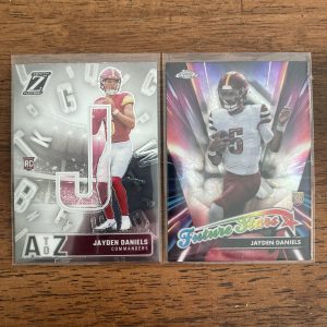 jayden daniels lot of football cards, rookie rc - instant collection bundle pack