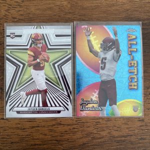 jayden daniels lot of football cards, rookie rc - instant collection bundle pack