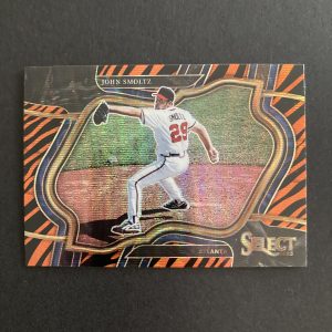 John Smoltz 2023 Panini Select Diamond Level SSP Tiger Stripe Prizm Card #208