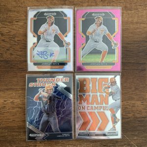 jordan beck lot of baseball cards, autograph - instant collection bundle pack