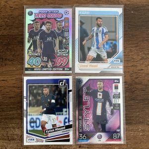 lionel messi, kylian mbappe, and neymar jr lot of soccer cards - instant collection bundle pack