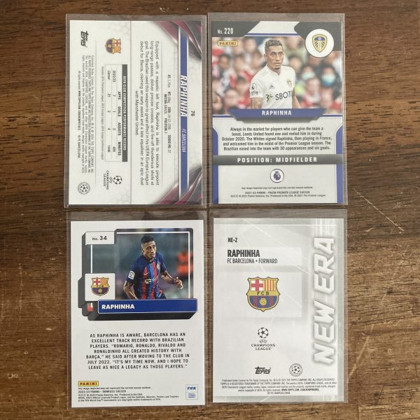 raphinha lot of soccer cards - instant collection bundle pack