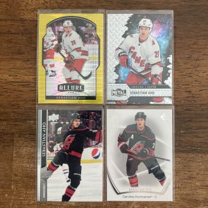 sebastian aho lot of hockey cards - instant collection bundle pack