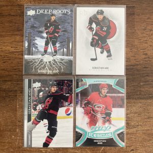 sebastian aho lot of hockey cards - instant collection bundle pack