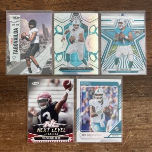 tua tagovailoa lot of football cards - instant collection bundle pack