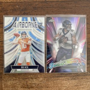 bo nix lot of football cards, rookie rc - instant collection pack