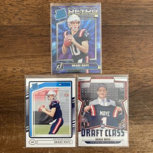 drake maye lot of football cards, rookie rc - instant collection bundle pack