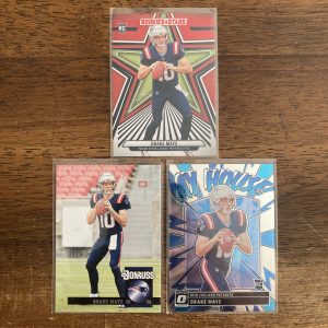 drake maye lot of football cards, rookie rc - instant collection bundle pack