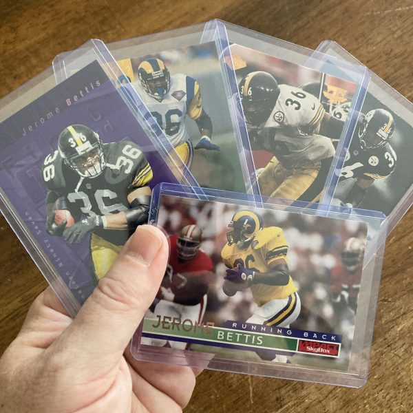 jerome bettis lot of vintage football cards - instant collection bundle pack