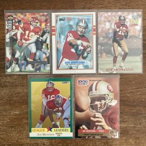 joe montana lot of vintage football cards - instant collection bundle pack