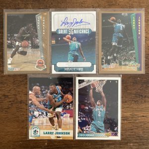 larry johnson lot of basketball cards, autograph - instant collection bundle pack
