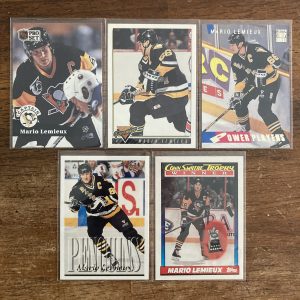 mario lemieux lot of vintage hockey cards - instant collection bundle pack