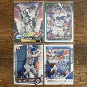 pete crow-armstrong lot of baseball cards, rookie rc - instant collection bundle pack