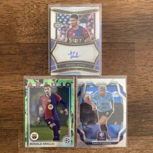 ronald araujo lot of soccer cards, autograph - instant collection bundle pack