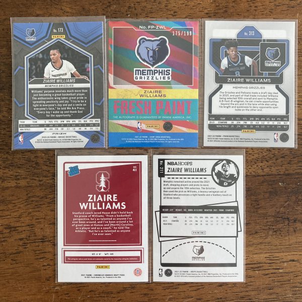 ziaire williams lot of basketball cards, rookie rc, autograph - instant collection bundle pack