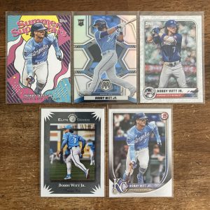 bobby witt jr lot of baseball cards, rookie rc - instant collection bundle pack