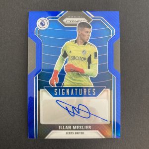 Illan Meslier 2021-22 Prizm Premier League Signatures SP Blue Auto Insert Card #S-IM