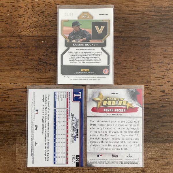 kumar rocker lot of baseball cards, rookie, rc autograph - instant collection bundle pack