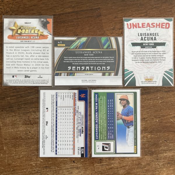 luisangel acuna lot of baseball cards, rookie rc - instant collection bundle pack