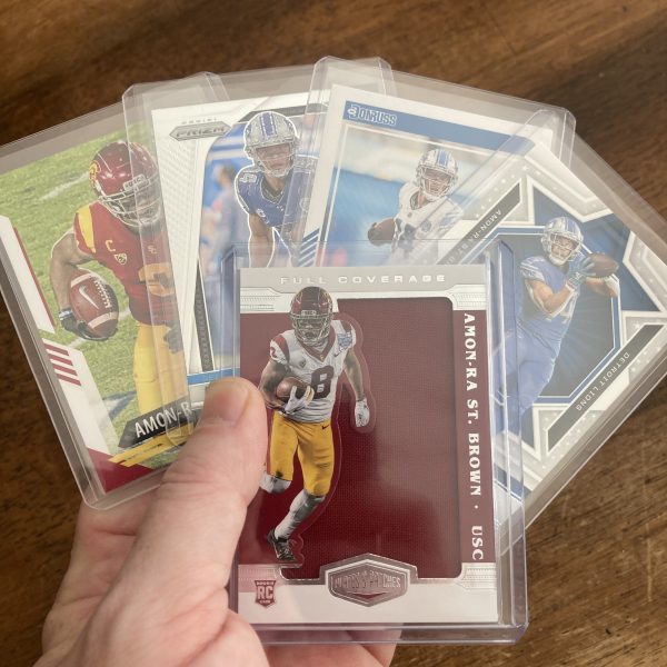 amon-ra st brown lot of football cards, rookie rc - instant collection bundle pack