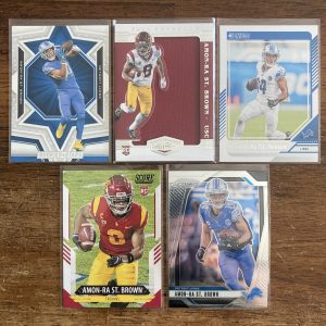 amon-ra st brown lot of football cards, rookie rc - instant collection bundle pack