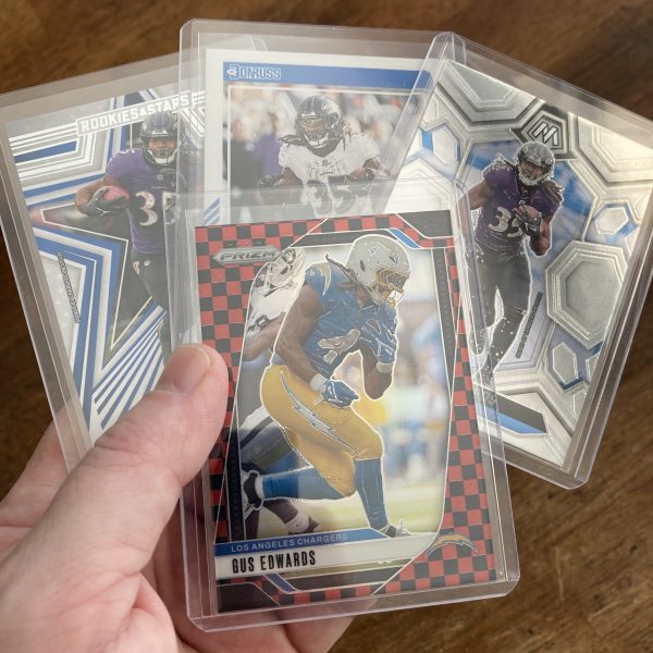 gus edwards lot of football cards - instant collection bundle pack