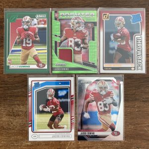 jacob cowing lot of football cards, rookie rc - instant collection bundle pack