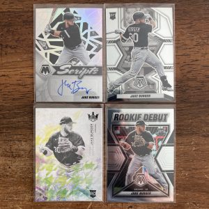 jake burger lot of baseball cards, rookie rookie rc autograph - instant collection bundle pack