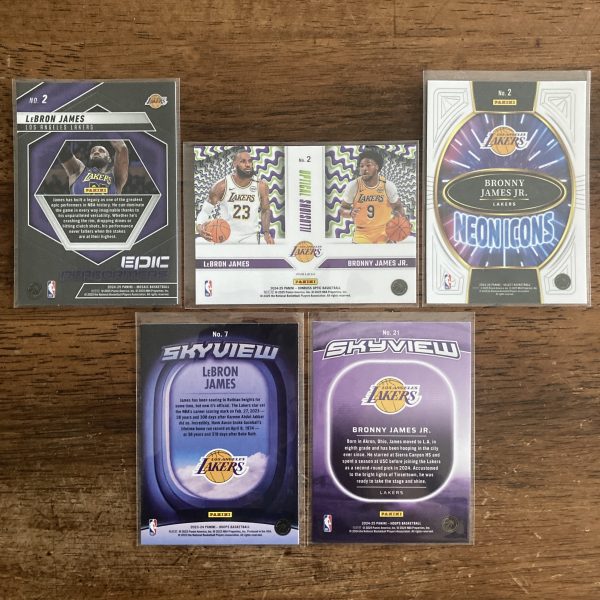 lebron and bronny james jr lot of basketball cards, rookie rc - instant collection bundle pack