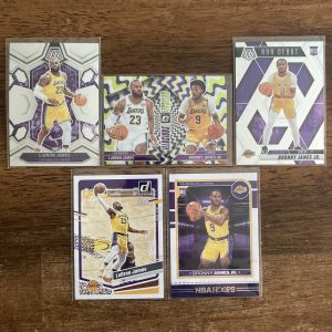 lebron and bronny james jr lot of basketball cards, rookie rc - instant collection bundle pack