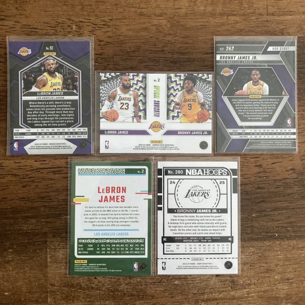 lebron and bronny james jr lot of basketball cards, rookie rc - instant collection bundle pack