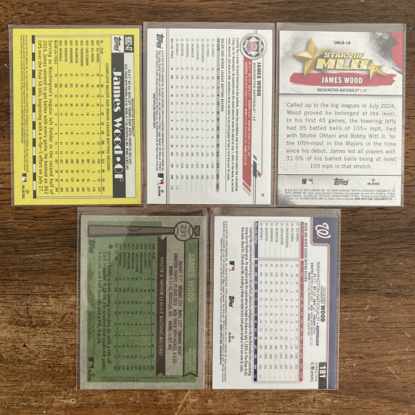 james wood lot of baseball cards, rookie rc - instant collection bundle pack