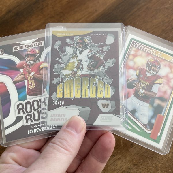 jayden daniels lot of football cards, rookie rc - instant collection bundle pack