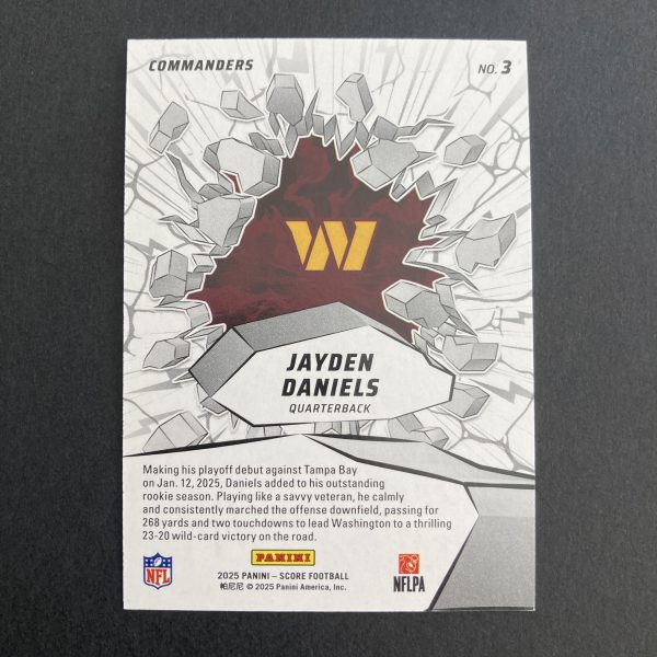 Jayden Daniels Lot w/SSP Gold Insert (#'ed 36/50) & RC, Pack of 3 Football Cards (inv8) - Image 7