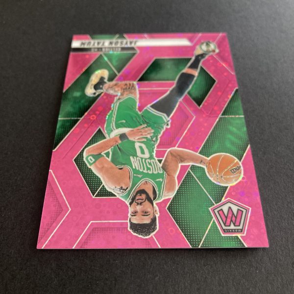 Jayson Tatum 2024-25 Panini Mosaic SSP Fast Break Pink Disco Prizm parallel card #188, serial numbered 19/20