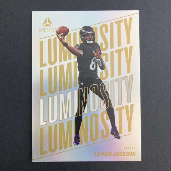 lamar jackson 2025 panini luminance ssp luminosity case hit insert card
