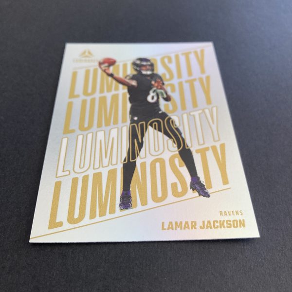 lamar jackson 2025 panini luminance ssp luminosity case hit insert card