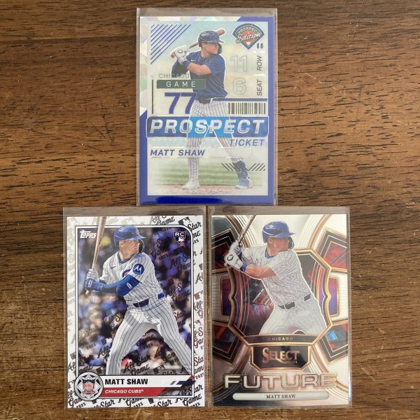 matt shaw lot of baseball cards, rookie rc - instant collection bundle pack