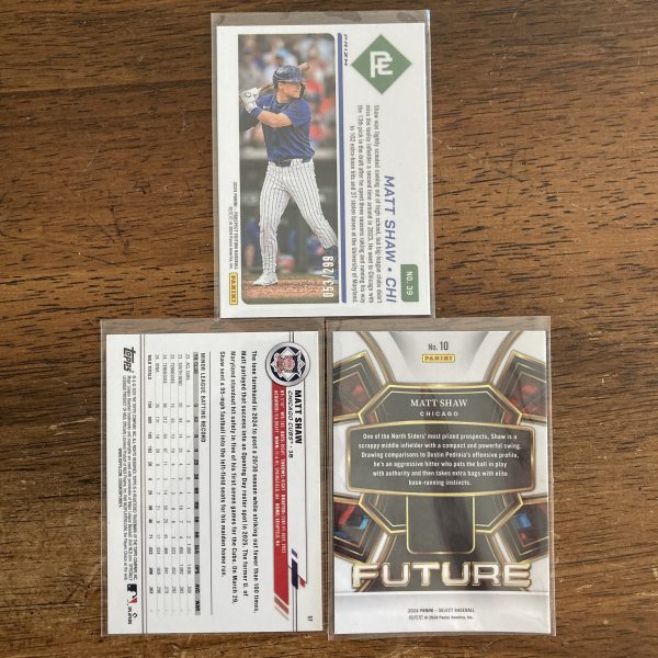 matt shaw lot of baseball cards, rookie rc - instant collection bundle pack
