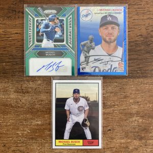 michael busch lot of baseball cards, rookie rookie rc autograph - instant collection bundle pack