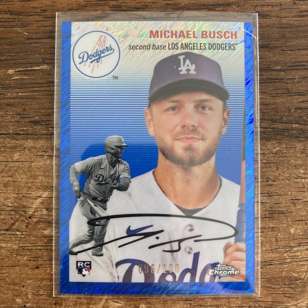 Michael Busch Lot w/Auto & SSP RC (#'ed 096/100), Pack of 3 Baseball Cards, Rookie (inv1) - Image 6