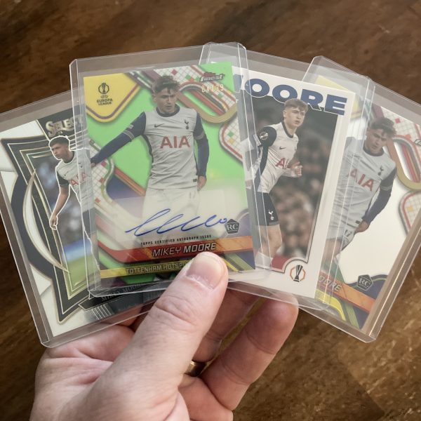 mikey moore lot of soccer cards, rookie rc autograph - instant collection bundle pack