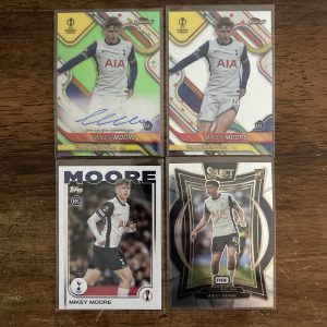 mikey moore lot of soccer cards, rookie rc autograph - instant collection bundle pack