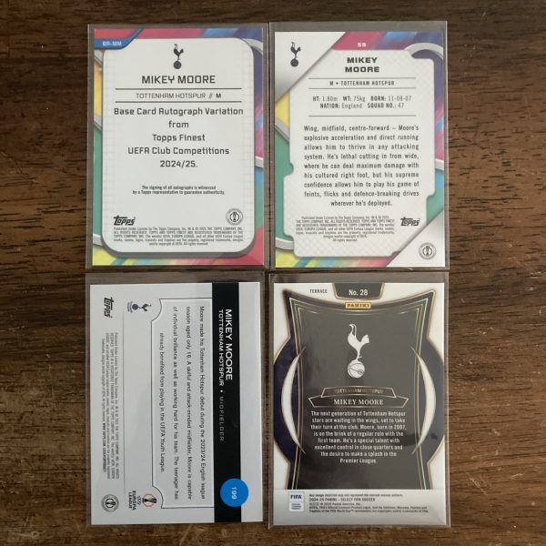 mikey moore lot of soccer cards, rookie rc autograph - instant collection bundle pack