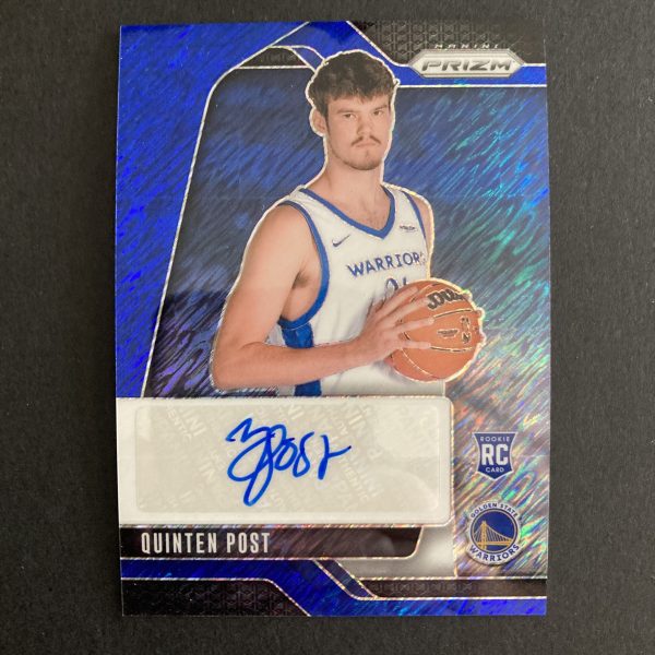 quinten post 2024-25 panini prizm rookie signatures FOTL exclusive SSP blue shimmer prizm (#'ed 20/25) parallel autographed insert rookie card