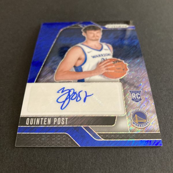 quinten post 2024-25 panini prizm rookie signatures FOTL exclusive SSP blue shimmer prizm (#'ed 20/25) parallel autographed insert rookie card