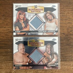 lot of topps chrome heritage ringside relics wrestling cards - instant collection bundle pack